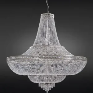 Lustre classique en cristal Swarovski® en métal pour usage professionnel - 1020/144