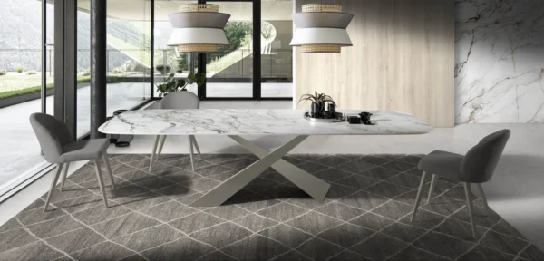 Mesa con tapa de porcelánico Jasper Fix Keramic - Nache