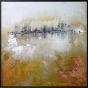 Pintura mixta Sombras en soporte metálico de Ana Olías (120 × 120 cm) - Novo cuadro