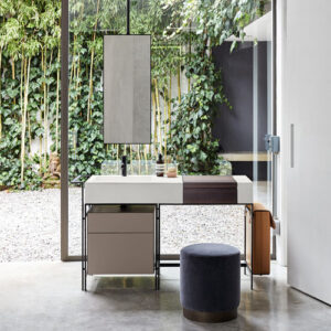 Mueble de lavabo de pie NARCISI VANITY - TALCO  EUCALIPTO  AVENA  MATT BLACK - Cielo