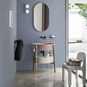 Mueble de lavabo de pie CATINO OVALE - CIPRIA BRUSHED BRONZE POMICE - Cielo