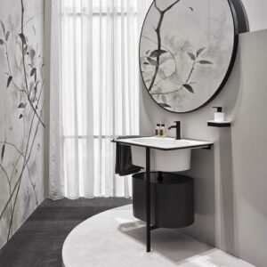 Mueble de lavabo de pie KYROS - TALCO MATT BLACK BASALTO - Cielo