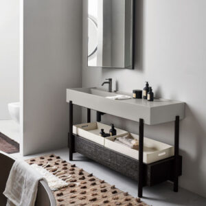 Mueble de lavabo de pie PLINIO - POMICE ROVERE NERO - Cielo