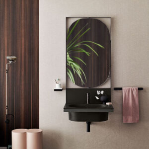 Mueble de lavabo suspendido ELLE OVALE - LAVAGNA CEMENTO - Cielo