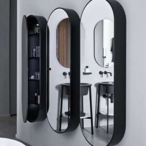 Espejo de pared ARCADIA - ELIO SLIM - MATT BLACK - Cielo