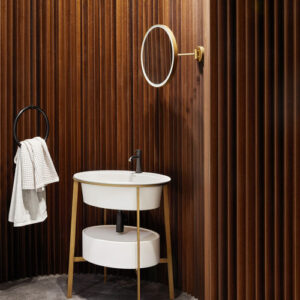 Espejo para baño de pared ARCADIA - PLUTO - BRUSHED BRONZE - Cielo