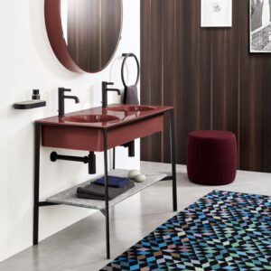 Mueble de lavabo doble CATINO DOPPIO - CORALLO MATT BLACK AZUL NOCHE - Cielo