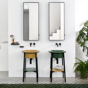 Mueble de lavabo de pie CATINO TONDO - ANEMONE ALGA MATT BLACK - Cielo