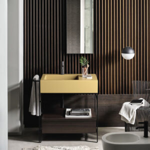 Mueble de lavabo de pie NARCISO MINI - ANEMONE  MATT BLACK  EUCALIPTO - Cielo