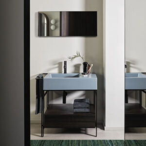 Mueble de lavabo de pie NARCISO MINI - POLVERE MATT BLACK EUCALIPTO - Cielo