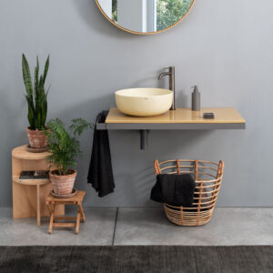 Encimera de lavabo de cerámica MULTIPLO - CANAPA/ANEMONE - Cielo