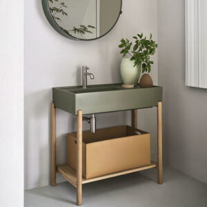 Mueble de lavabo de pie PLINIO 85 - AGAVE/ROVERE NATURALE - Cielo