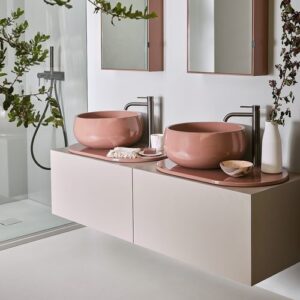 Mueble de lavabo doble DELFO 152 - NINFEA/AVENA - Cielo