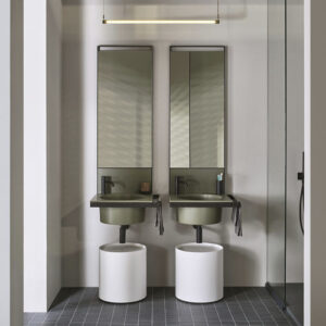 Mueble de lavabo suspendido ELLE TONDA - AGAVE - Cielo