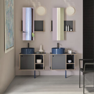 Mueble de lavabo de pie THEO 78 - OLTREMARE/TITANIO - Cielo