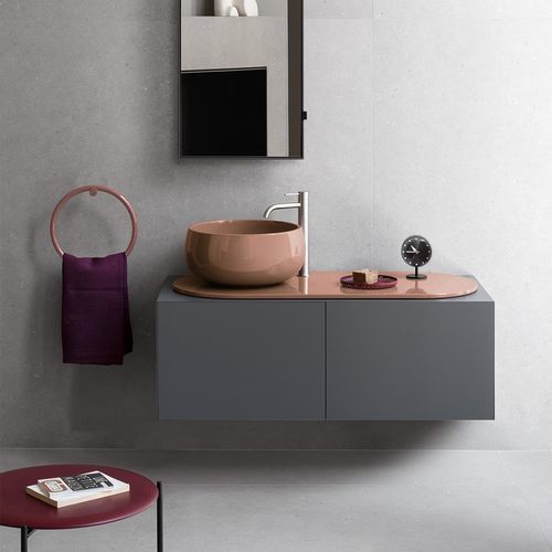 Mueble de lavabo suspendido DELFO - NINFEA/CEMENTO - Cielo