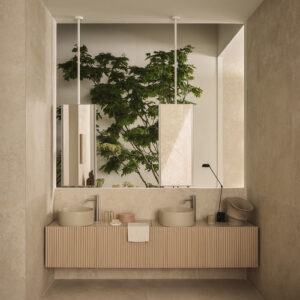 Mueble de lavabo doble Delfo Piano 376 - Cielo