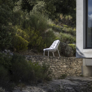 Sillón Lounge trenzado (Blanco/Gris Claro) - Todus