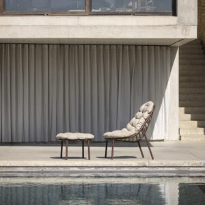 Sillón Lounge con reposapiés (Terracota/Topo) - Todus