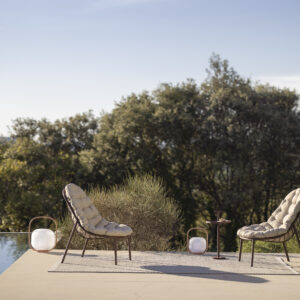 Set Lounge doble y Mesa portátil (Terracota/Arena) - Todus