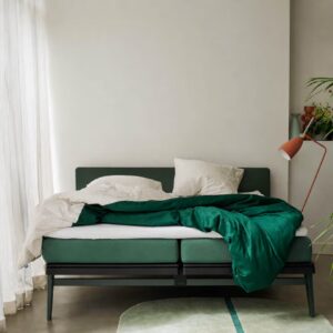 Cama Minimalista con Estructura de Color (Verde Bosque) - Auping