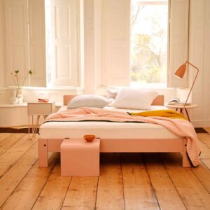 Cama de Estilo Cálido y Sofisticado (Acabado Rosa Pastel) - Auping
