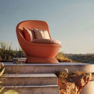 Sillón Lounge trenzado (Terracota Vibrante) - Dedon