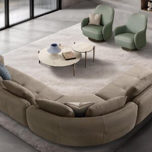 Sofá Modular Curvo (Tapicería en Tonos Arena) - Gamma