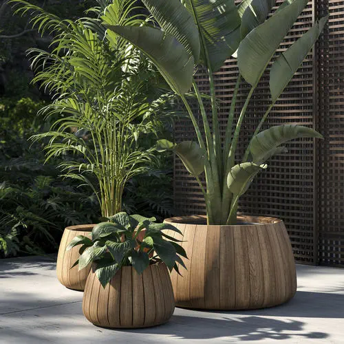 Jardinera Escultural (Teca Natural) - Royal Botania