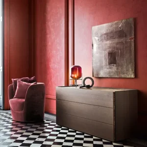 Cómoda "Crimson Depth" (Madera Oscura y Acabado Estructurado) - Pianca