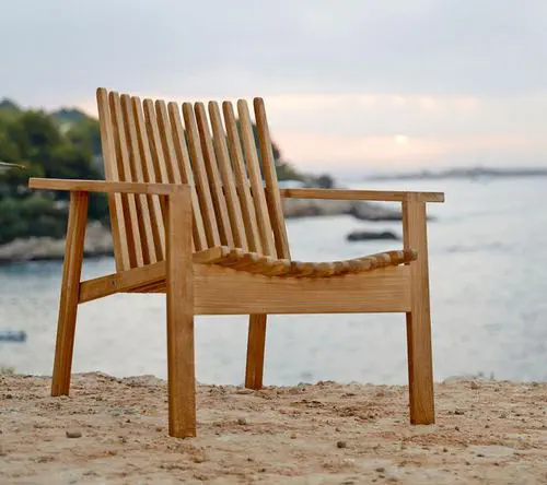 Sillón Lounge de listones (Teca Natural) - Cane-line