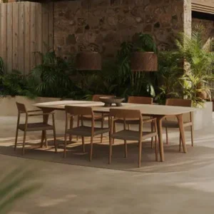 Silla de Comedor en Teca y Cuerda (Arena) - Manutti