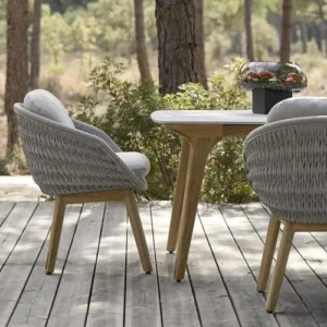 Sillón de Comedor Trenzado (Teca y Gris Piedra) - Manutti