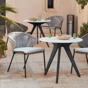 Sillón de Comedor Urbano (Antracita y Cuerda Gris) - Manutti