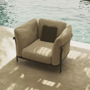 Sillón Lounge tapizado (Beige) - Manutti