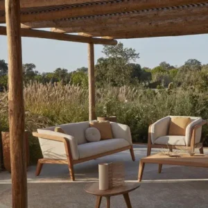 Sofá Lounge de Líneas Orgánicas (Teca Natural) - Manutti
