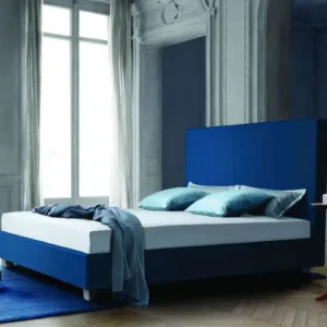 Cabecero Minimalista en Azul Profundo (Estructura de Líneas Depuradas) - Treca Paris