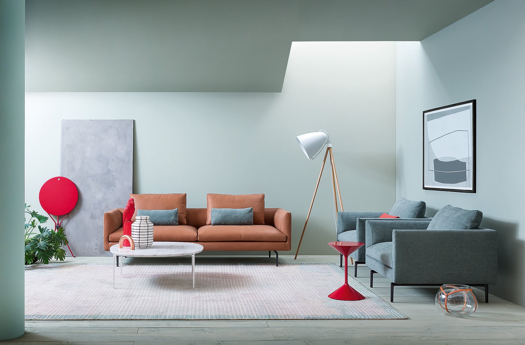 Sofá Lounge de Diseño Equilibrado (Tapizado en Tonos Tierra) - Zanotta