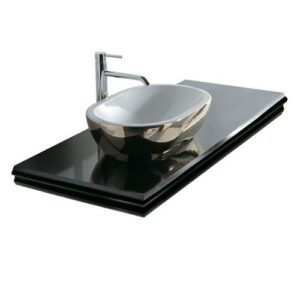 Encimera de lavabo de vidrio 90 cm negro brillante - Galassia Italia