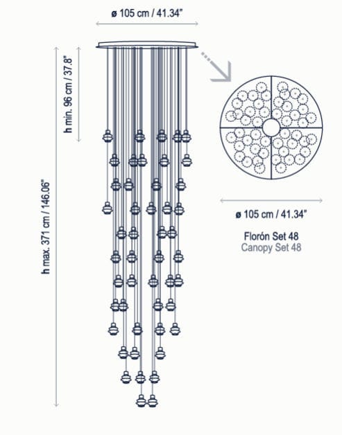 Lámpara suspendida DRIP/DROP S/48L - Bover - Imagen 3