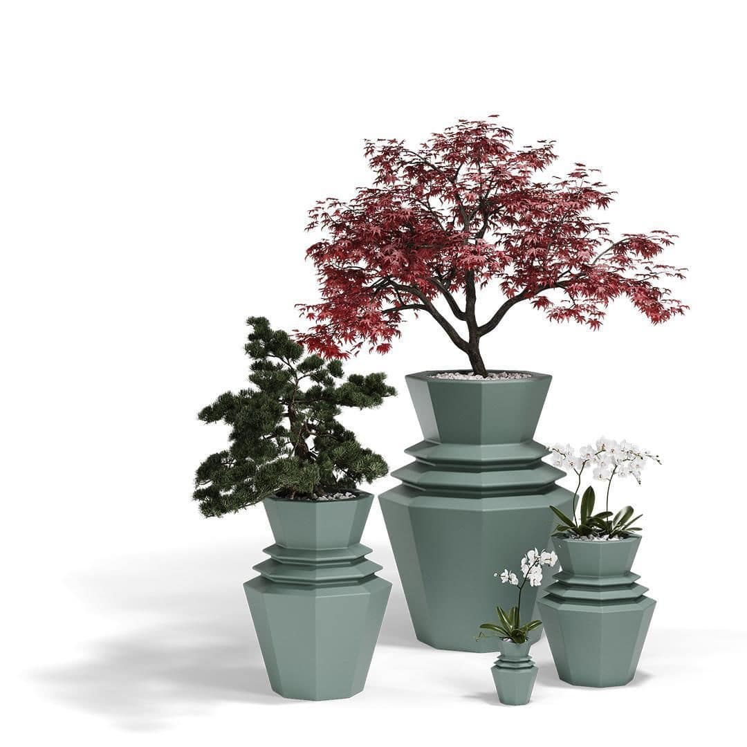 Jardinera de polietileno rotomoldeado ORIGAMI HINOKI - Vondom - Imagen 2