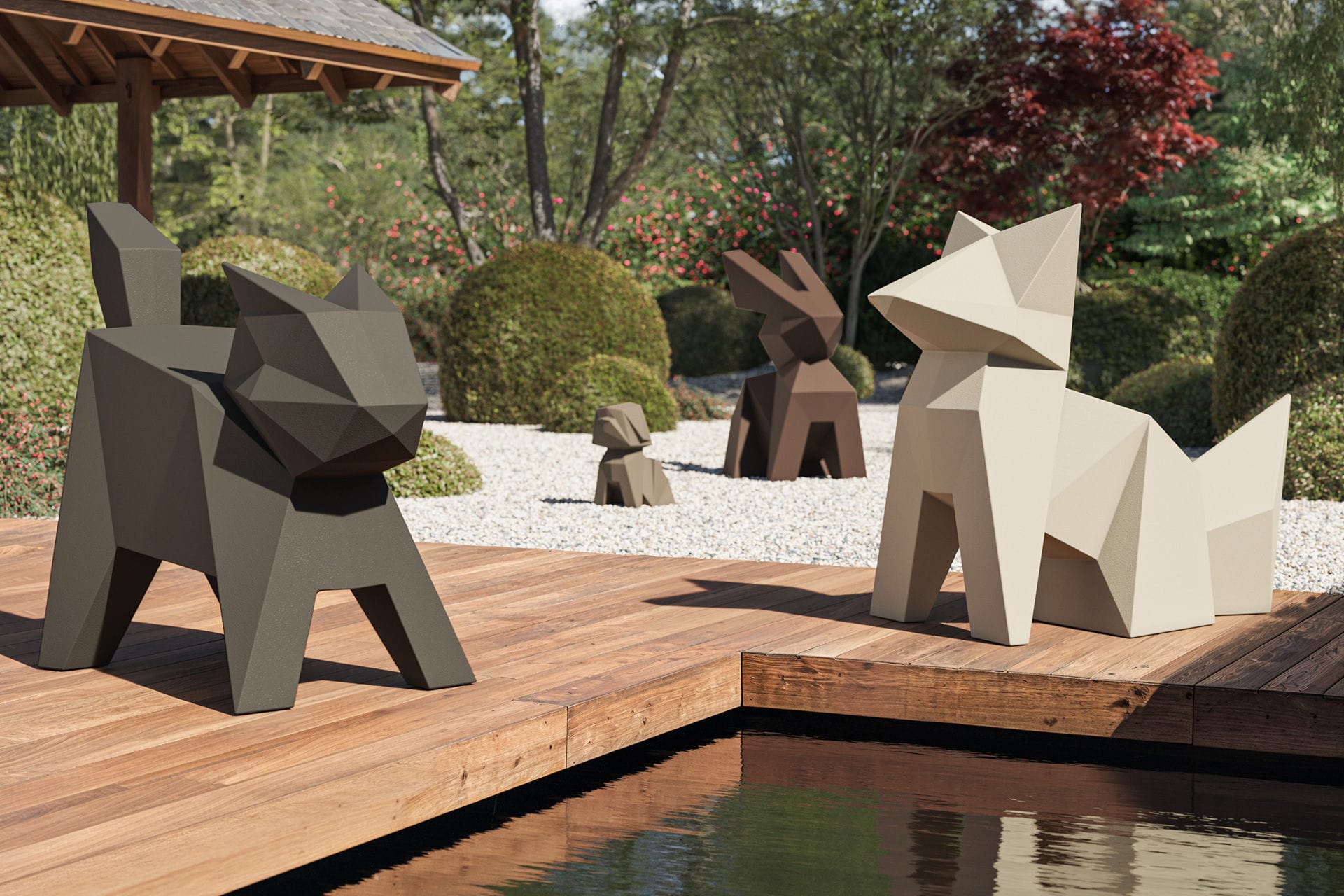 Escultura de polietileno PE ORIGAMI NEKO - Vondom