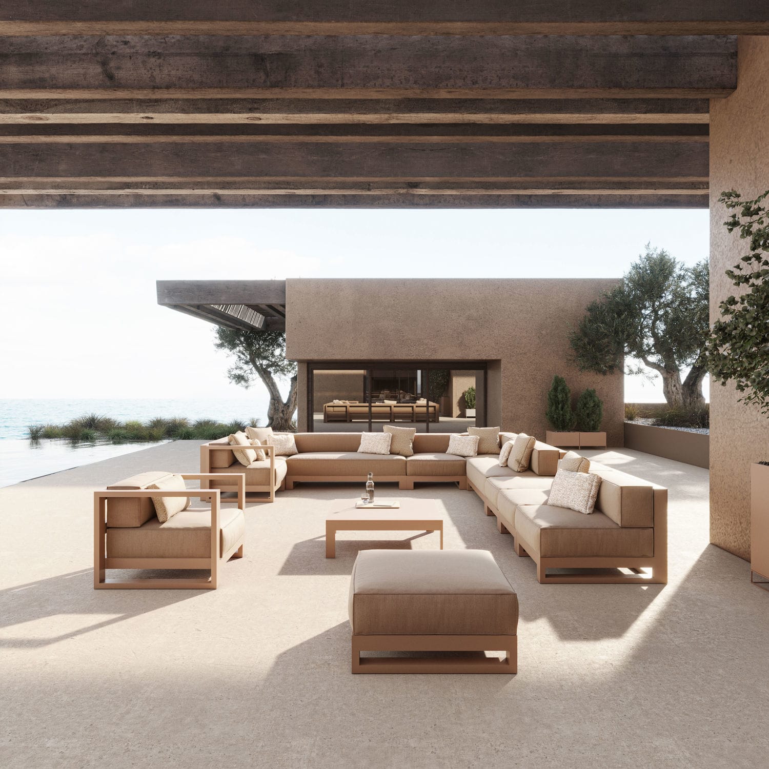 Conjunto de jardin de diseño minimalista Posidonia - Vondom