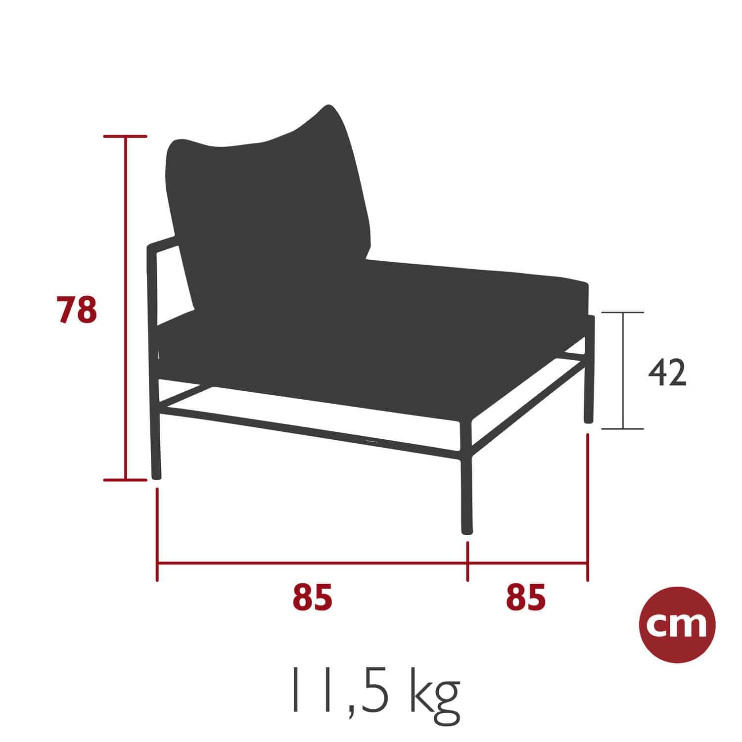 Sillón contemporáneo RIVAGE sin reposabrazos - Fermob - Imagen 7