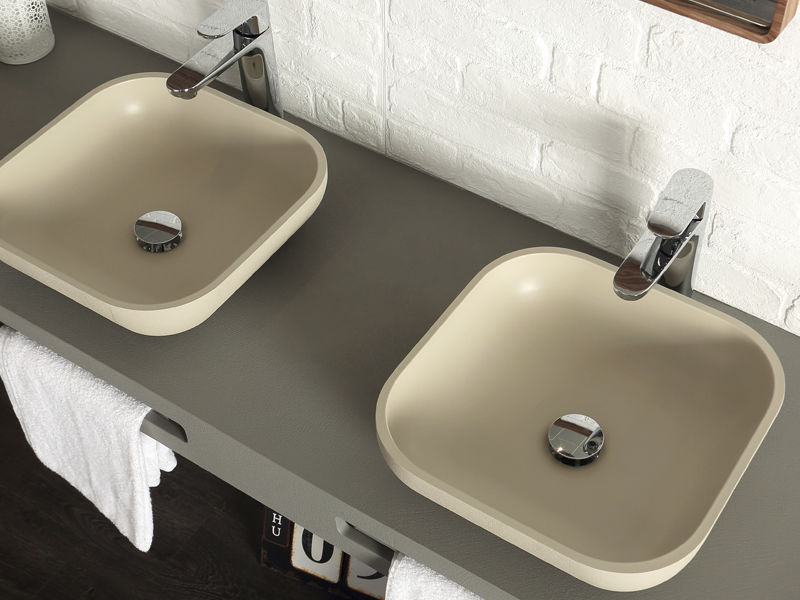 Lavabo sobre mueble On-Top cuadrado - Acquabella - Imagen 3