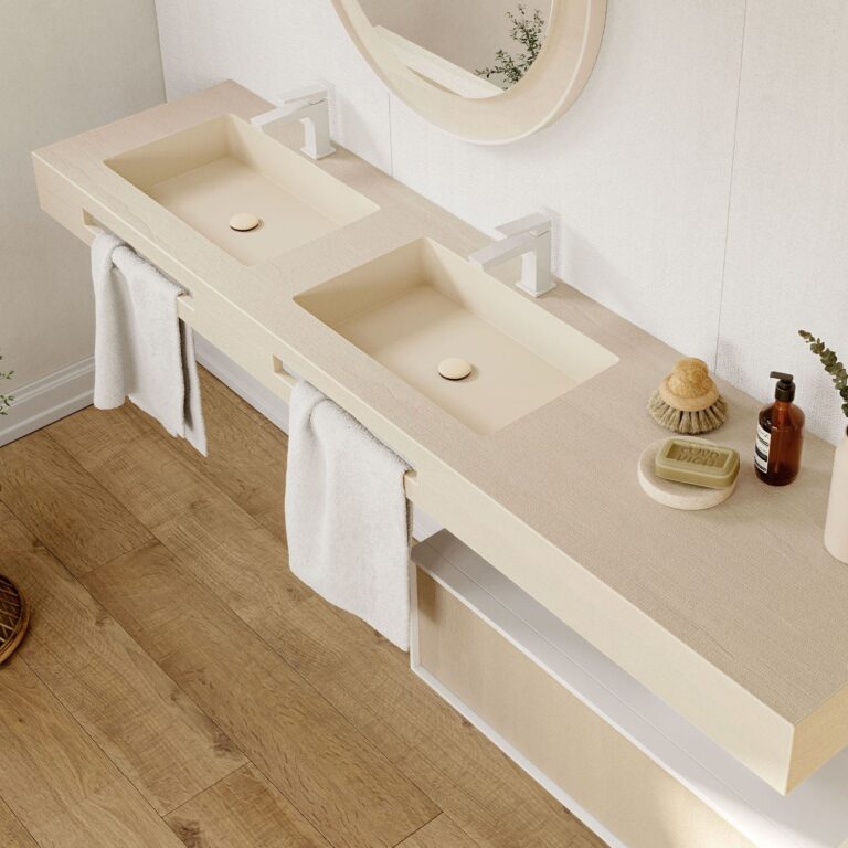 Muebles de Baño: Encimera de lavabo doble Infinity 2 – Acquabella