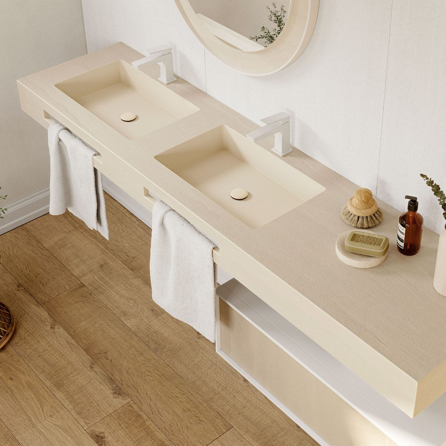 Encimera de lavabo doble Infinity 2 - Acquabella
